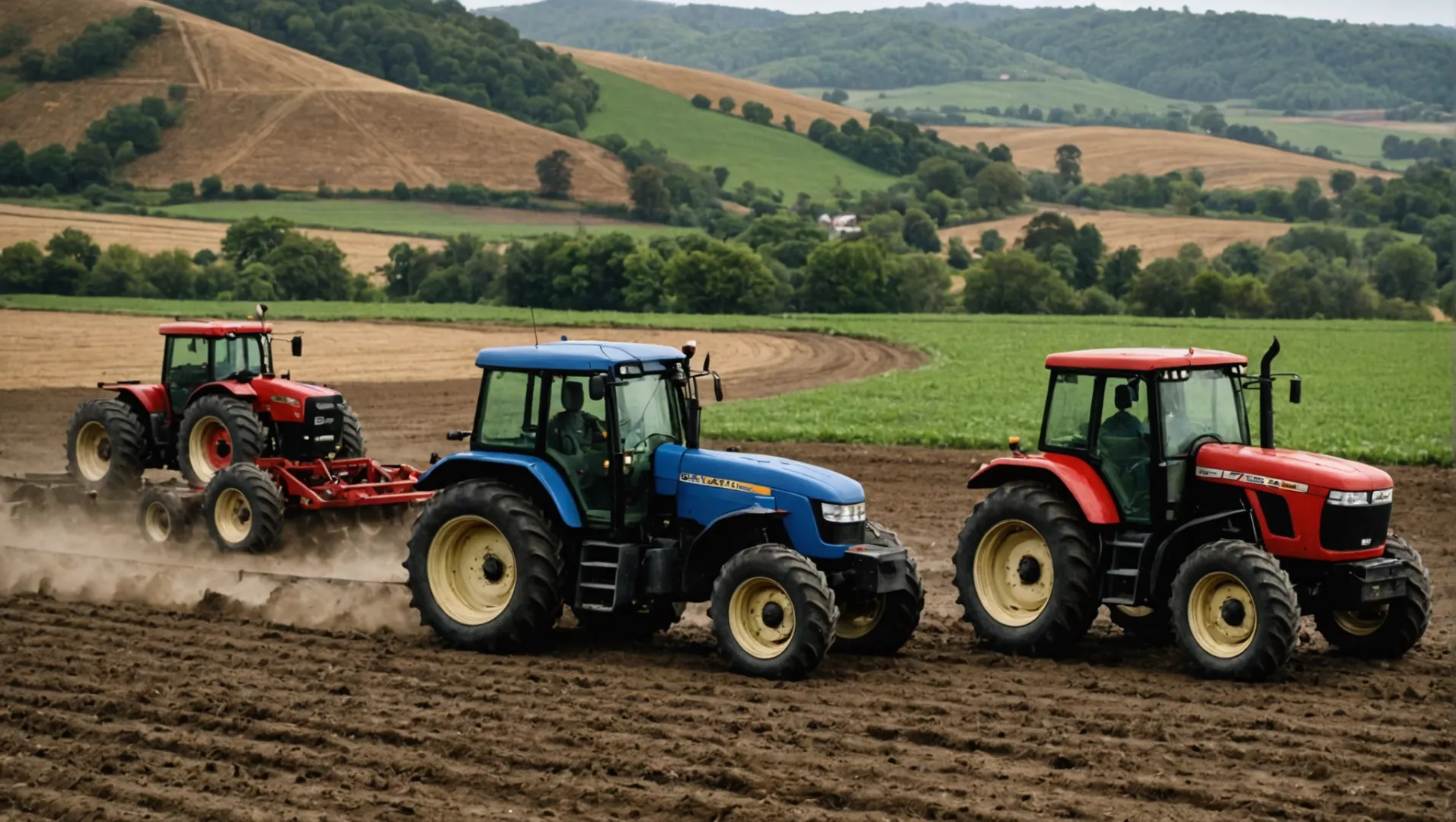 A 2WD and a 4WD tractor in a field