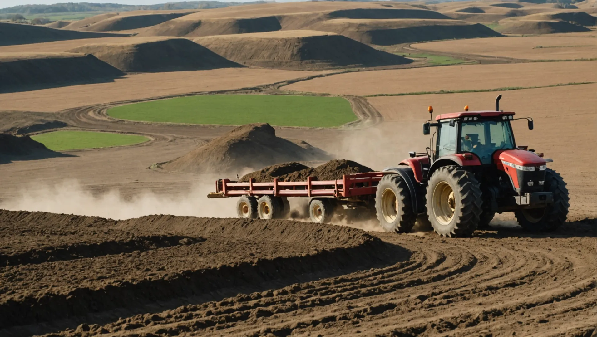 Tractor operating on different terrains and soil types