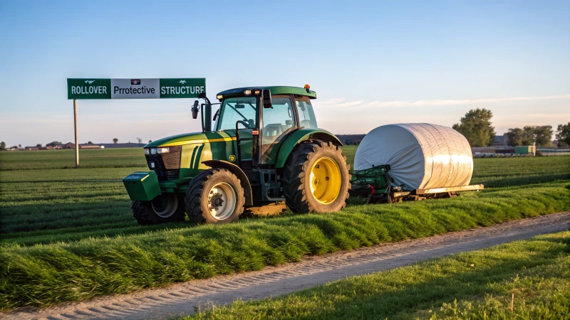 A well-maintained tractor in a lush green field