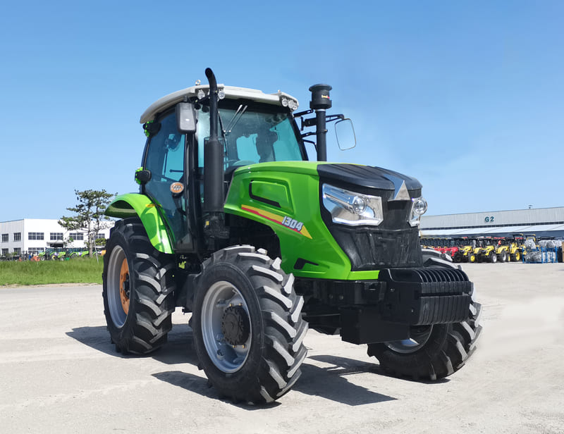 A 130HP farm tractor parked in a field, designed for heavy-duty agricultural tasks with advanced power and efficiency.