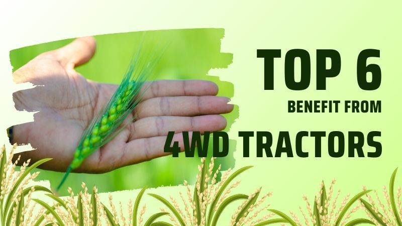 A 4WD tractor working in a field, preparing soil for high-yield crops like wheat, corn, and soybeans.