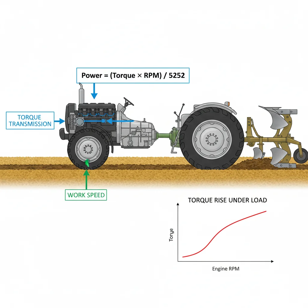 How Do Power and Torque Impact Efficiency? – Farm Tractor Technical Diagram How Do Power and Torque Impact Efficiency?