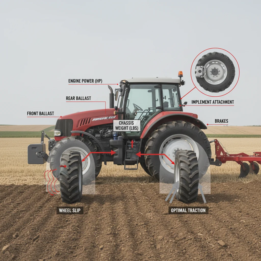 How Do Power, Weight, and Traction Interact? – Farm Tractor Technical Diagram How Do Power, Weight, and Traction Interact?