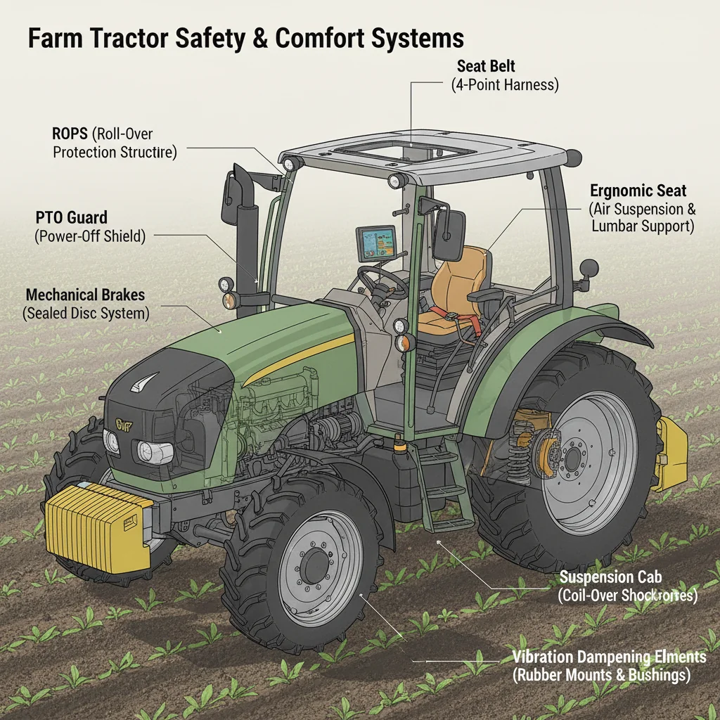 How do safety and comfort boost tractor efficiency? – Farm Tractor Technical Diagram How do safety and comfort boost tractor efficiency?