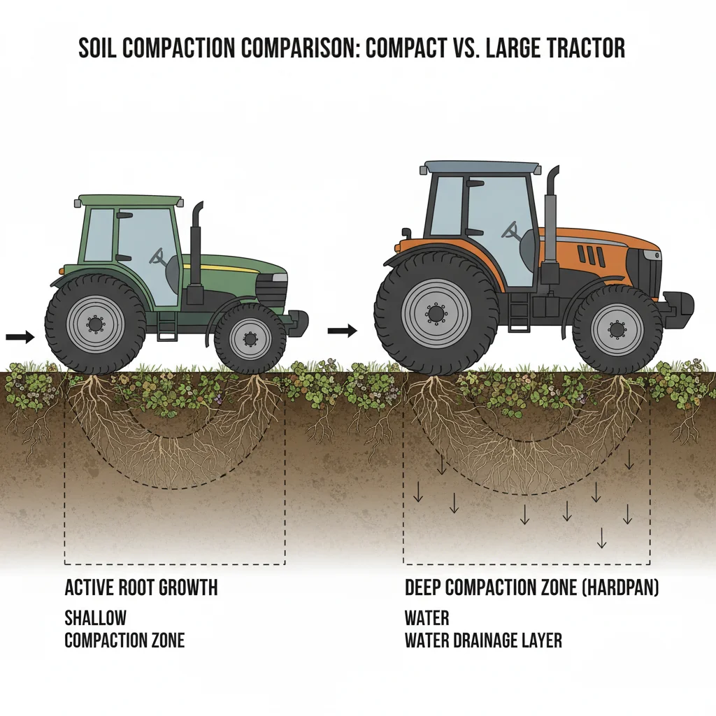 How Do Smaller Tractors Reduce Soil Compaction? – Farm Tractor Technical Diagram How Do Smaller Tractors Reduce Soil Compaction?