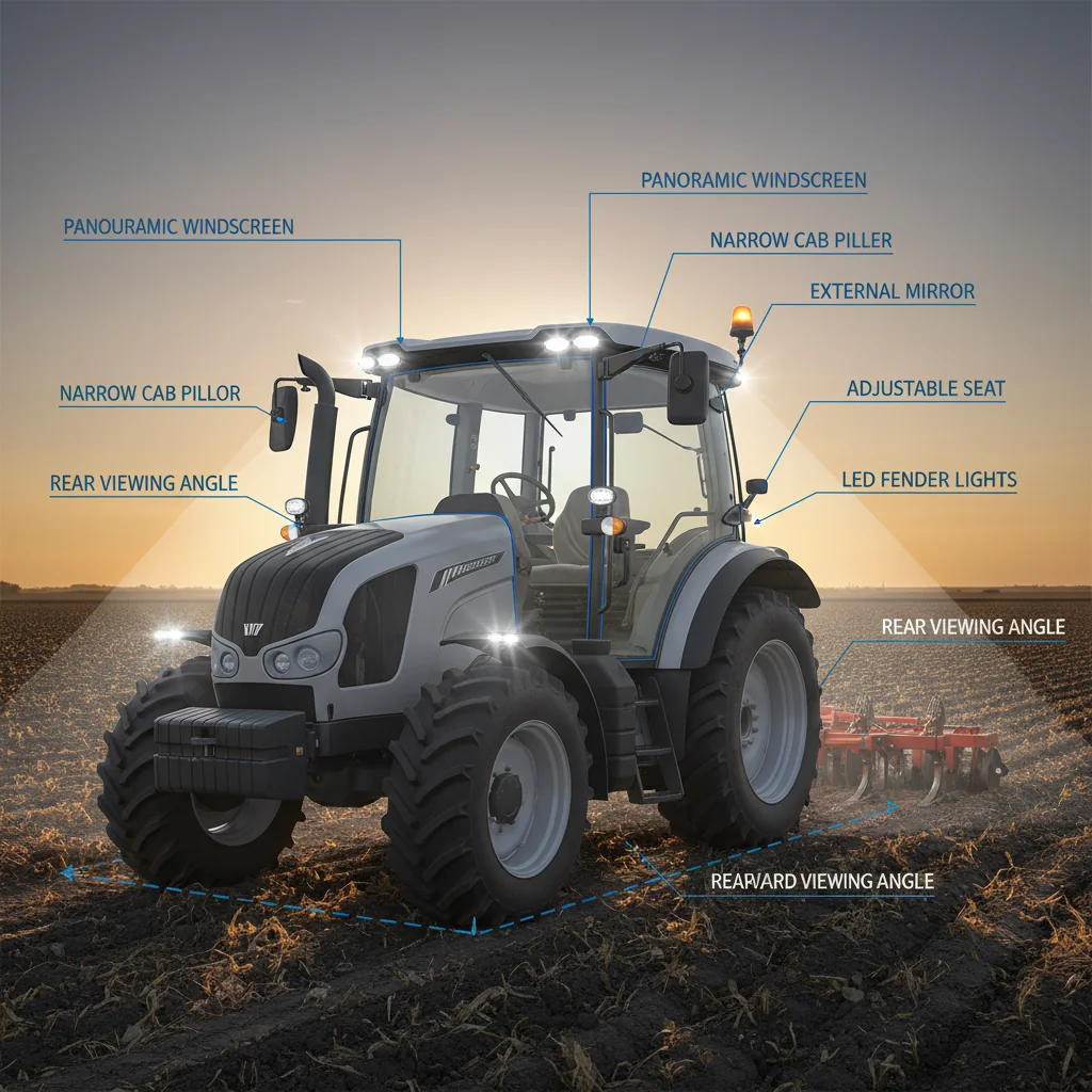 How Do Visibility and Lighting Affect Tractor Comfort? – Farm Tractor Technical Diagram How Do Visibility and Lighting Affect Tractor Comfort?