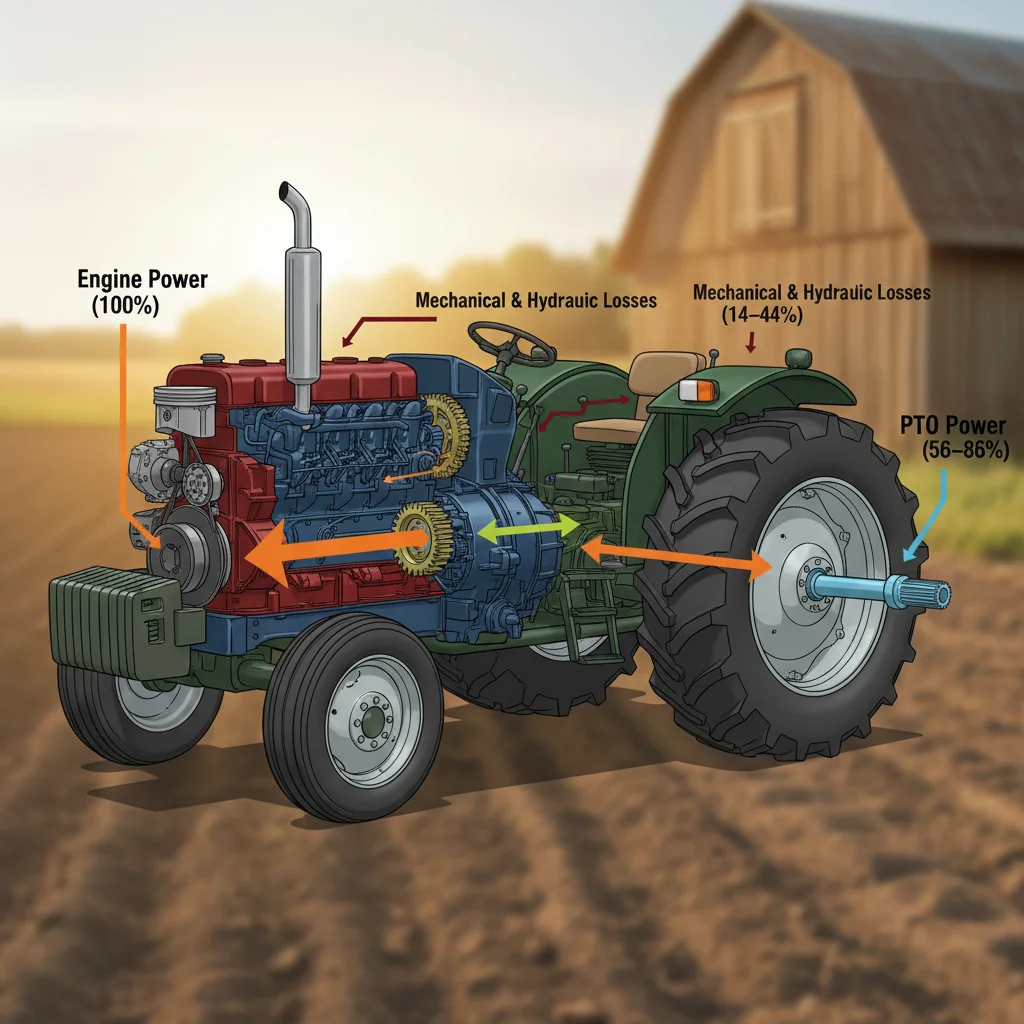 How Much Engine Power Reaches PTO? – Farm Tractor Technical Diagram How Much Engine Power Reaches PTO?