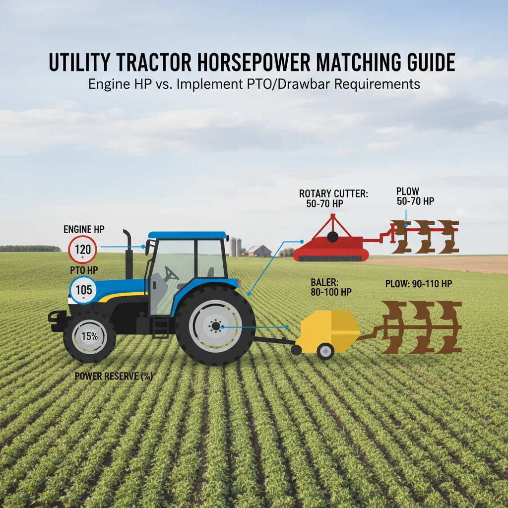 How Much Horsepower Does a Utility Tractor Need? – Farm Tractor Technical Diagram How Much Horsepower Does a Utility Tractor Need?