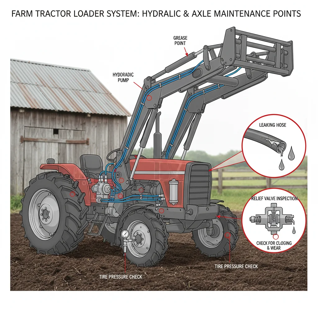 How to Maintain Loader Hydraulics and Axles? – Farm Tractor Technical Diagram How to Maintain Loader Hydraulics and Axles?
