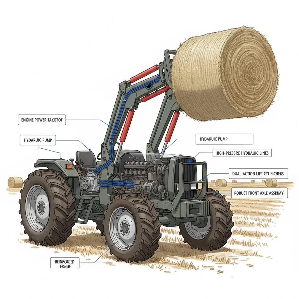 What lets utility tractors lift heavy loads? – Farm Tractor Technical Diagram What lets utility tractors lift heavy loads?