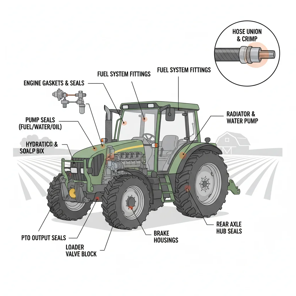 Where Do Tractor Leaks Most Often Occur? – Farm Tractor Technical Diagram Where Do Tractor Leaks Most Often Occur?