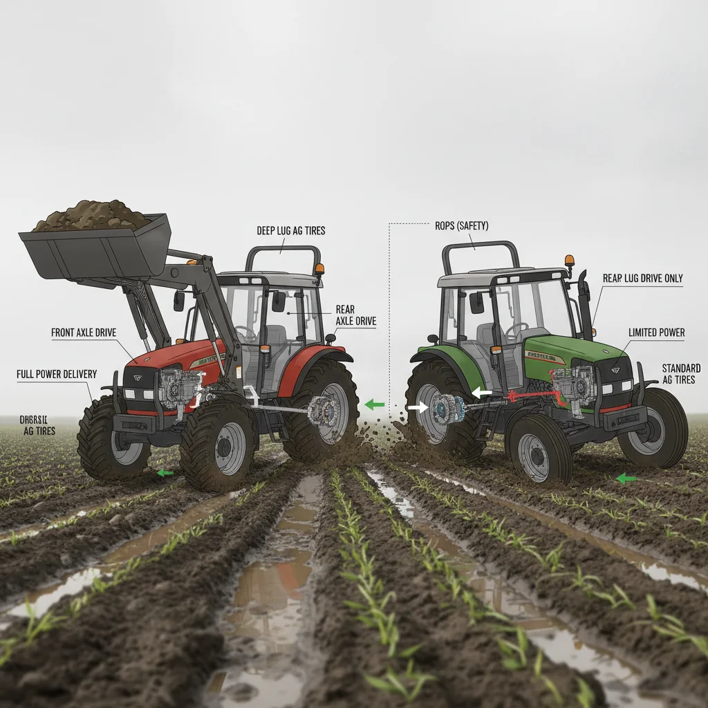Why is 4WD crucial for utility tractors? – Farm Tractor Technical Diagram Why is 4WD crucial for utility tractors?