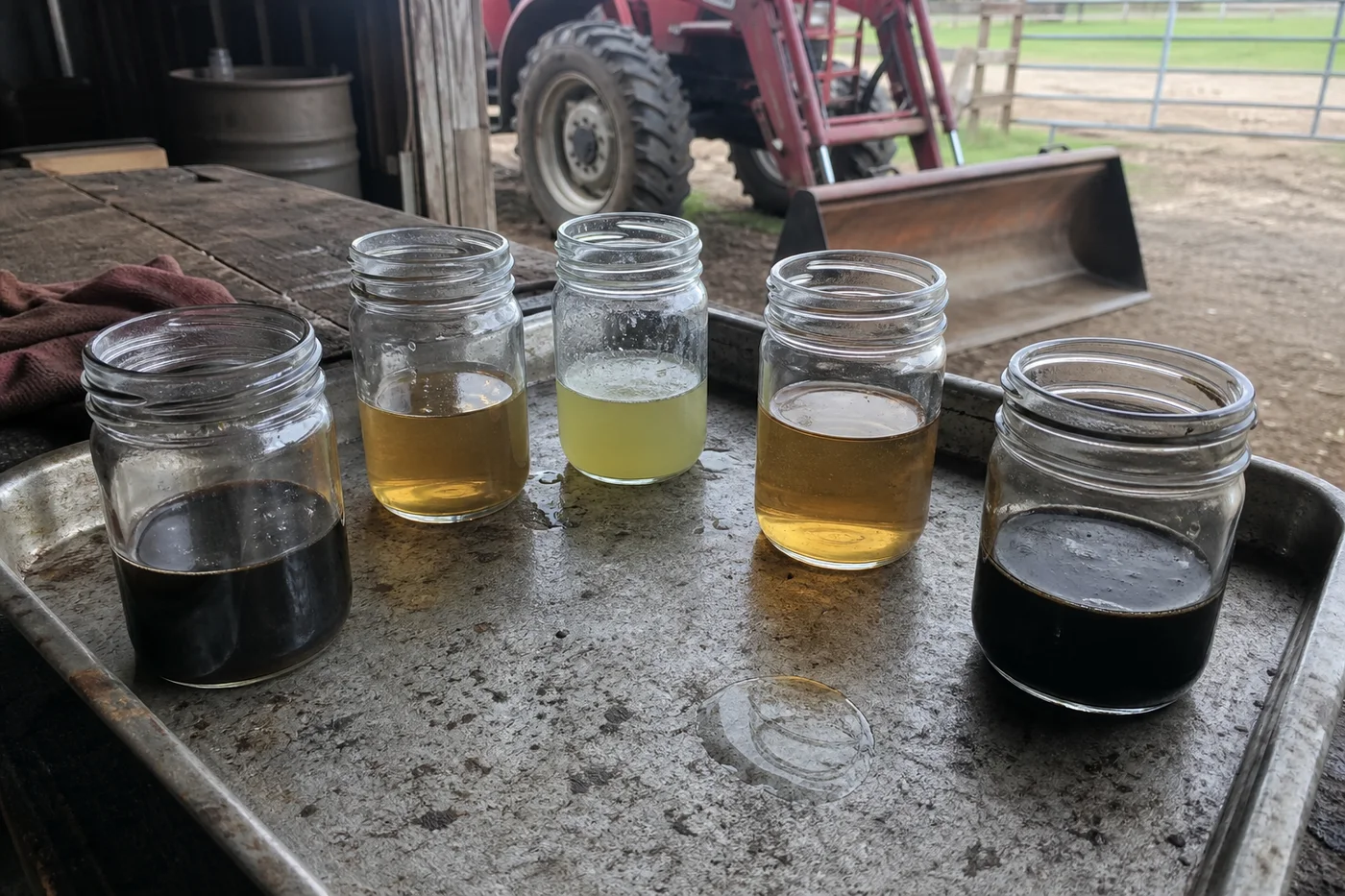 Examples of different tractor fluids